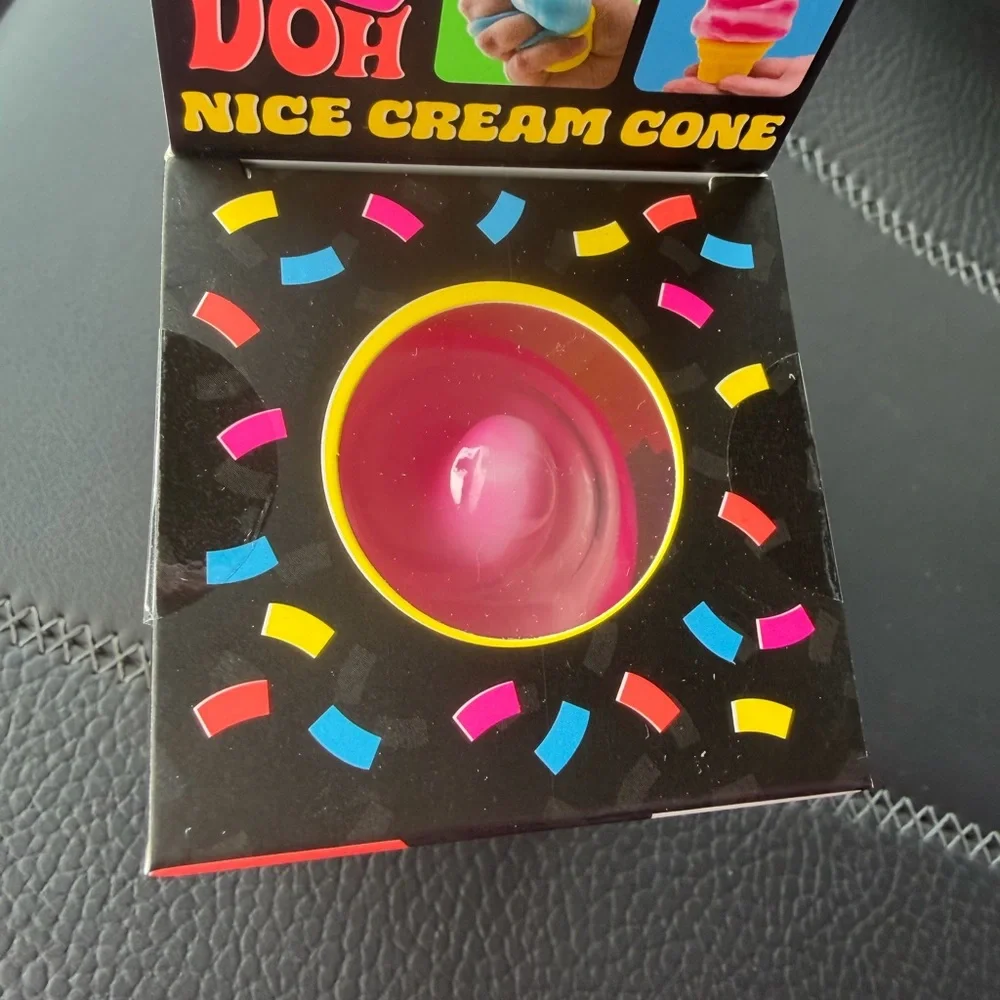 Nee Nice Cream Cone Pink & Yellow Squeeze Toy - Picture 3 of 5